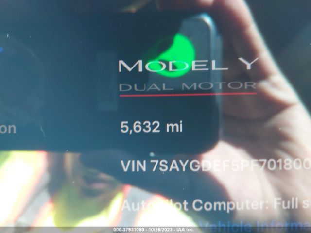 2023 TESLA MODEL Y 7SAYGDEF5PF701800 Photo 6