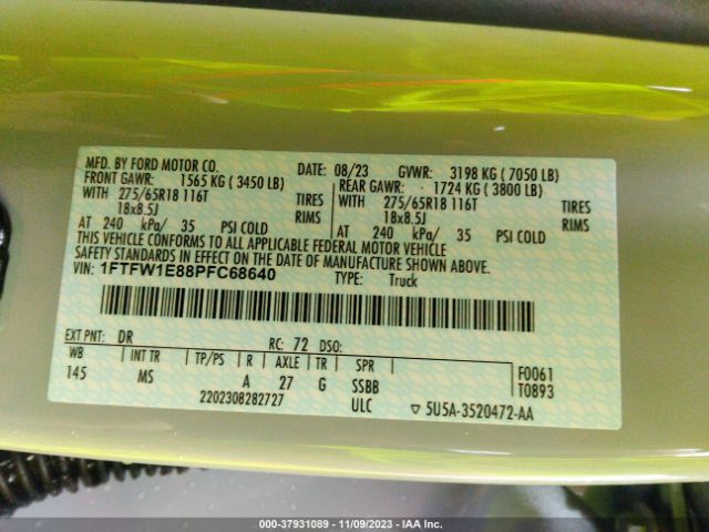 1FTFW1E88PFC68640 Ford F-150 Xl/xlt/lariat