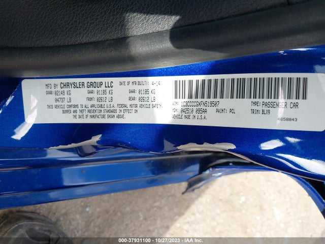 2015 CHRYSLER 200 C VIN: 1C3CCCCGXFN519507