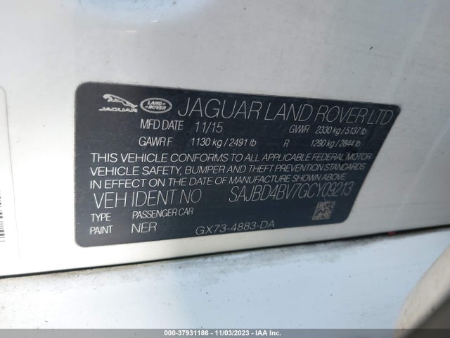 2016 JAGUAR XF SAJBD4BV7GCY09213 Photo 8