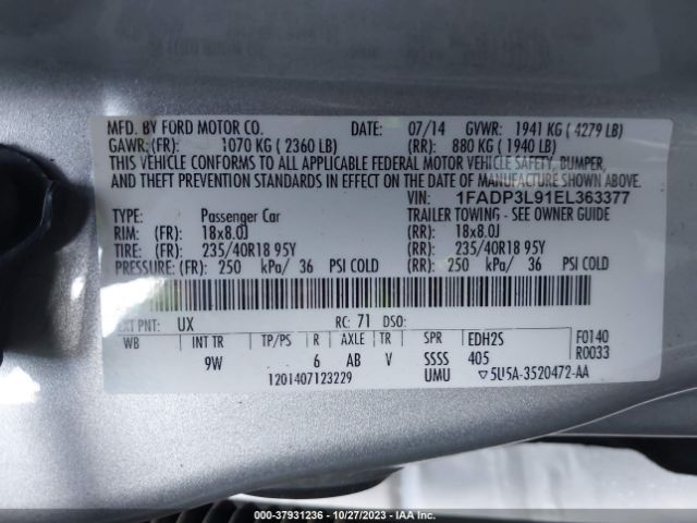 1FADP3L91EL363377 Ford FOCUS ST