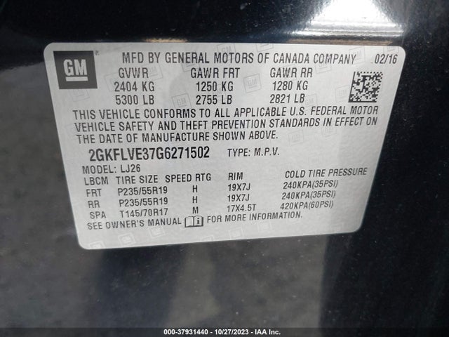 GMC Terrain Denali 2016 2GKFLVE37G6271502 Image 9