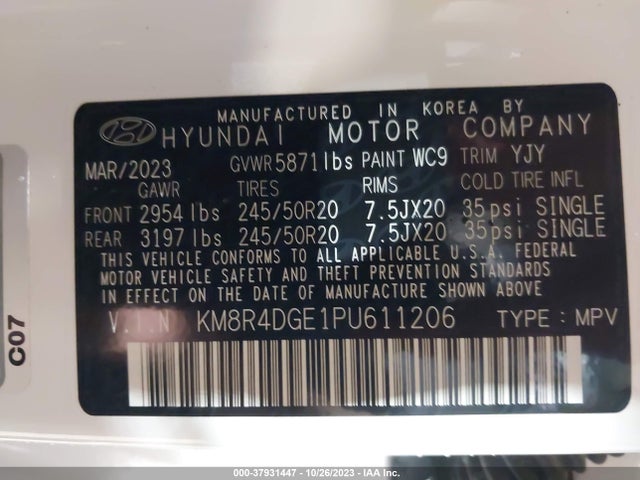 Hyundai Palisade Sel 2023 KM8R4DGE1PU611206 Image 9