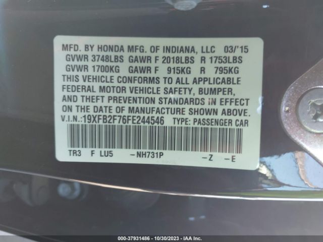 19XFB2F76FE244546 Honda CIVIC SE