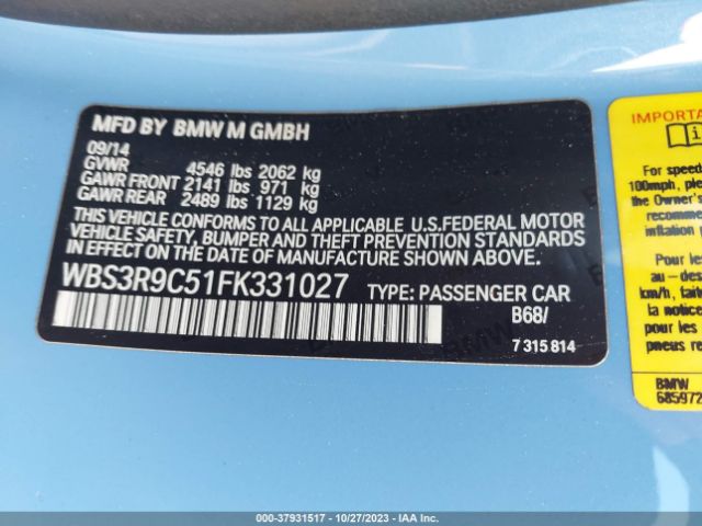 WBS3R9C51FK331027 BMW M4