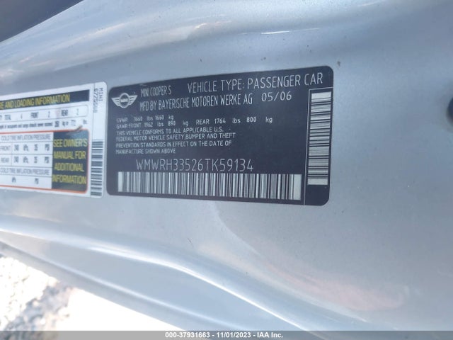 2006 MINI COOPER CONVERTIBLE WMWRH33526TK59134 Photo 8