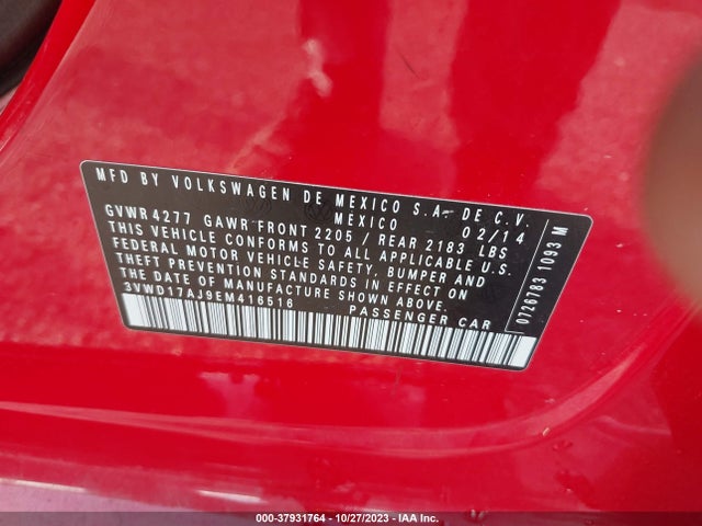 3VWD17AJ9EM416516 Volkswagen Jetta Sedan Se