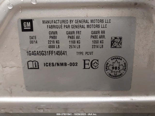1G4GA5G31FF145641 Buick Lacrosse Base