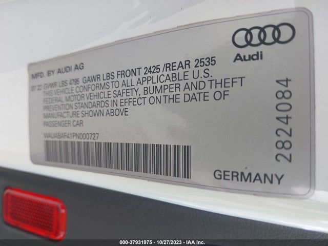 WAUABAF41PN000727 Audi A4 Sedan Premium