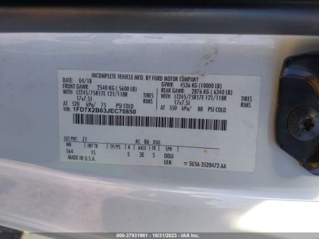 1FD7X2B63JEC70850 Ford Super Duty F-250 Srw Xl/xlt