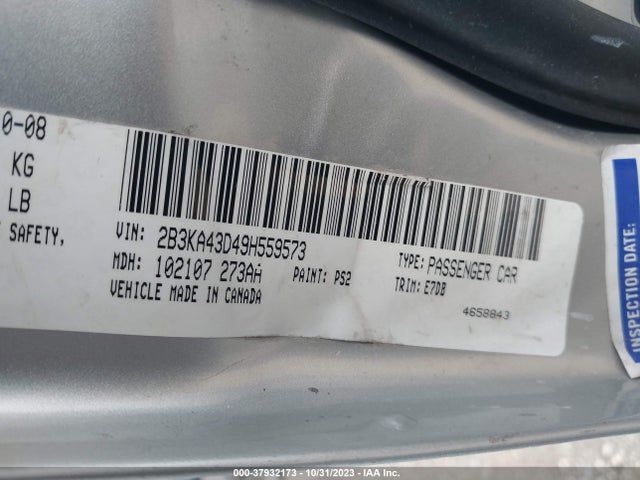 2009 DODGE CHARGER VIN: 2B3KA43D49H559573