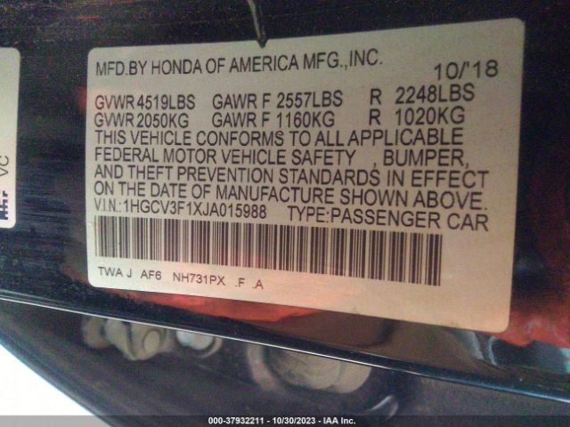 1HGCV3F1XJA015988 Honda ACCORD HYBRID