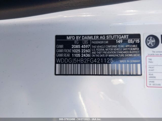 WDDGJ5HB2FG421125 Mercedes-Benz C-class C 350