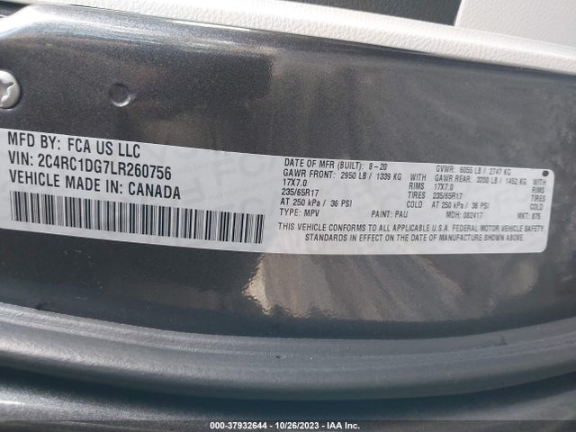 2C4RC1DG7LR260756 Chrysler Voyager Lxi