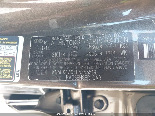 KIA FORTE LX 2015 KNAFX4A64F5355519 Image 9