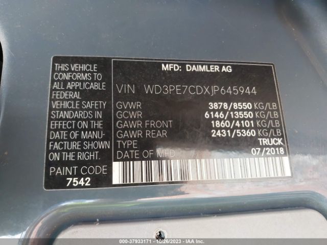 WD3PE7CDXJP645944 Mercedes-Benz SPRINTER CARGO VAN