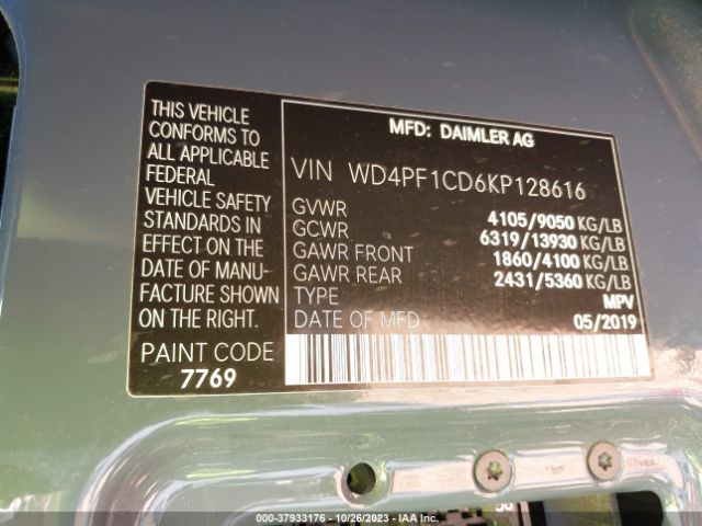 WD4PF1CD6KP128616 Mercedes-Benz SPRINTER VAN