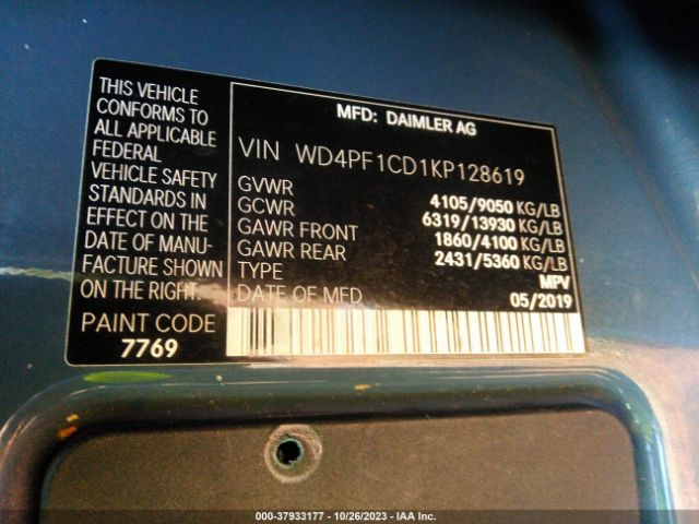 WD4PF1CD1KP128619 Mercedes-Benz SPRINTER VAN