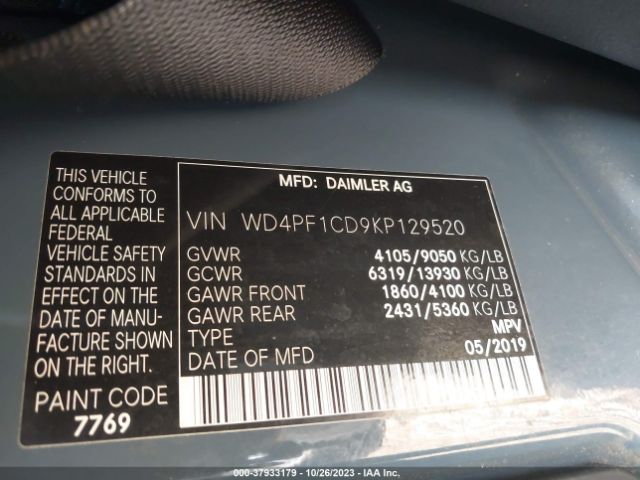 WD4PF1CD9KP129520 Mercedes-Benz SPRINTER VAN