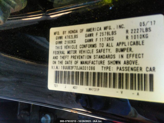 19UUB3F70JA001096 Acura Tlx W/advance Pkg