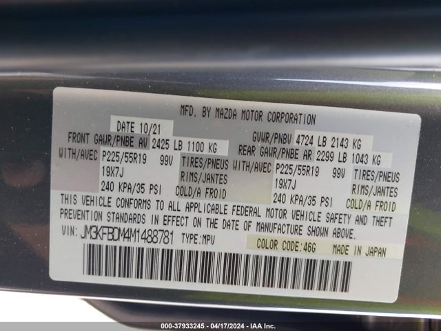Mazda Cx-5 Grand Touring 2021 JM3KFBDM4M1488781 Image 9