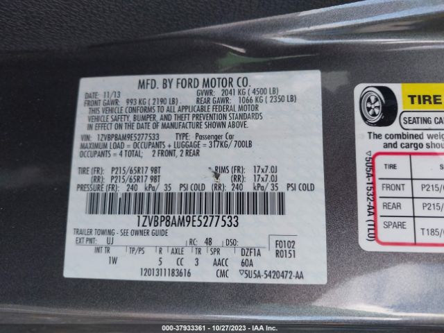 1ZVBP8AM9E5277533 Ford Mustang V6