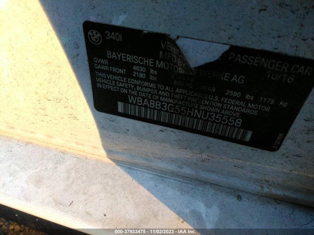 WBA8B3G55HNU35558 BMW 340i