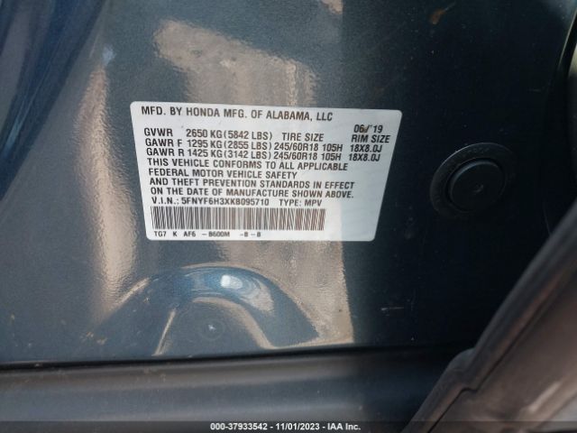 5FNYF6H3XKB095710 Honda Pilot Ex