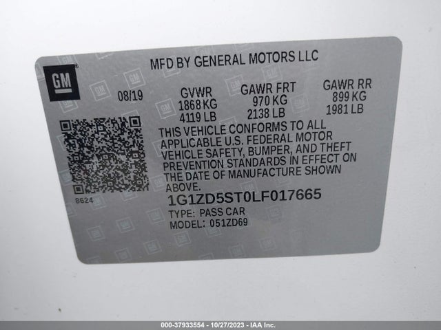 Chevrolet MALIBU LT 2020 1G1ZD5ST0LF017665 Image 9