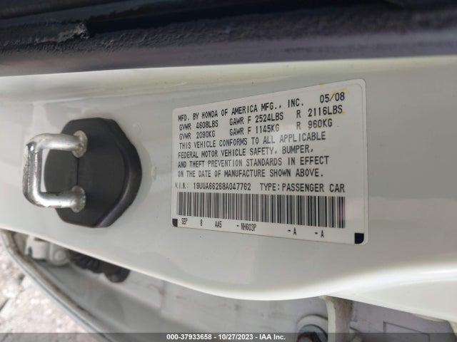 2008 ACURA TL VIN: 19UUA66268A047762