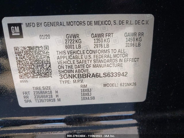 Chevrolet Blazer Lt 2020 3GNKBBRA6LS633942 Image 9