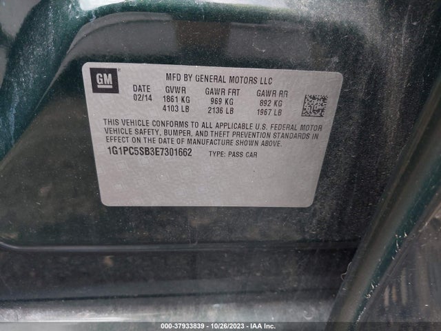 Chevrolet Cruze 1lt 2014 1G1PC5SB3E7301662 Image 9