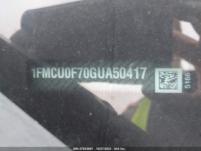 37933867 :رقم المزاد ، 1FMCU0F70GUA50417 vin ، 2016 Ford Escape S مزاد بيع