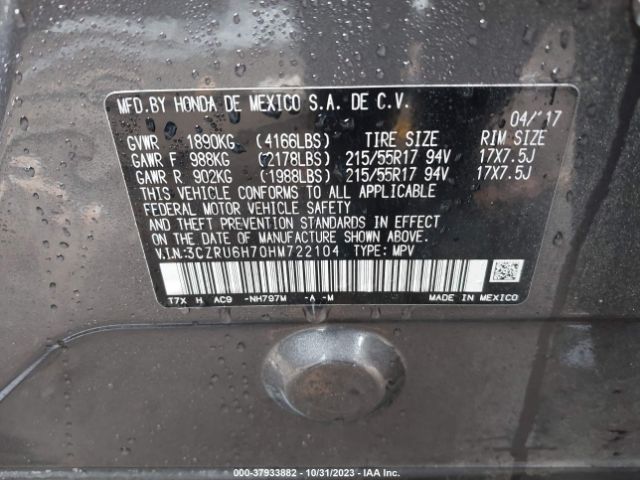 3CZRU6H70HM722104 Honda Hr-v Ex-l