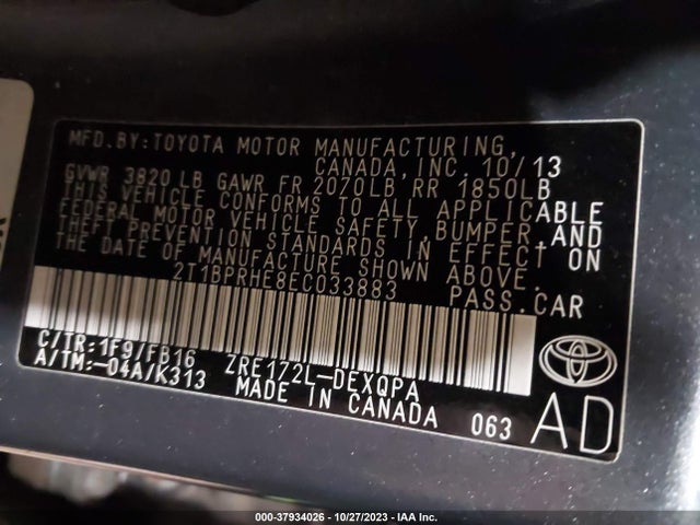 Toyota Corolla Le Eco 2014 2T1BPRHE8EC033883 Image 9