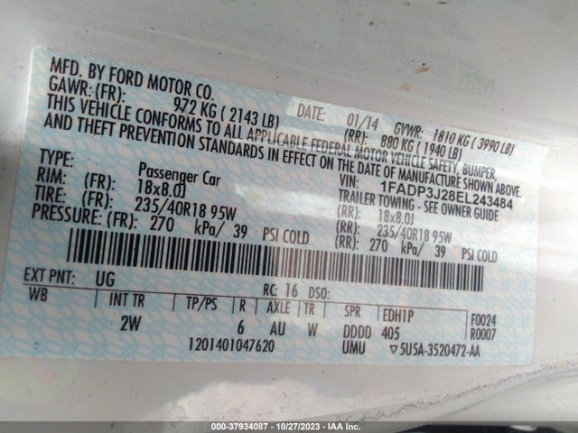 Ford Focus Titanium 2014 1FADP3J28EL243484 Image 9