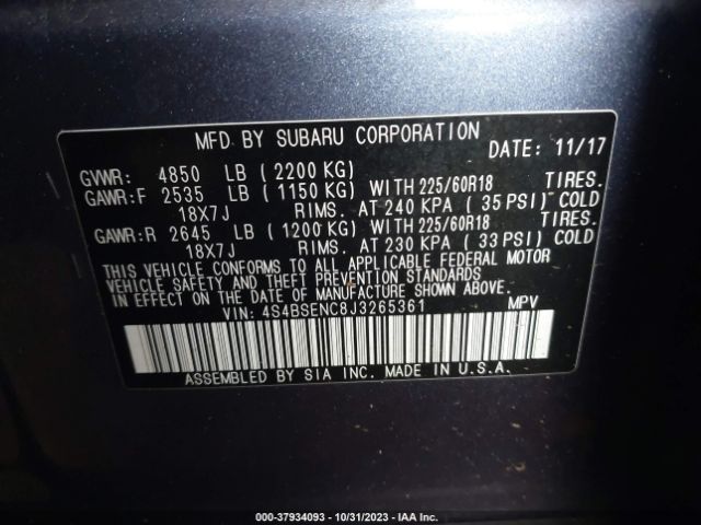 4S4BSENC8J3265361 Subaru Outback Limited