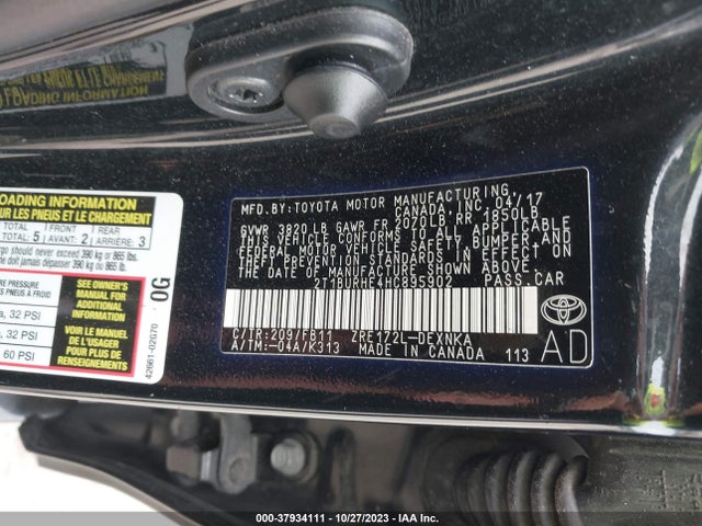 Toyota COROLLA LE 2017 2T1BURHE4HC895902 Image 9
