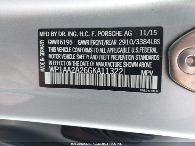 2016 PORSCHE CAYENNE WP1AA2A26GKA11322 Photo 8