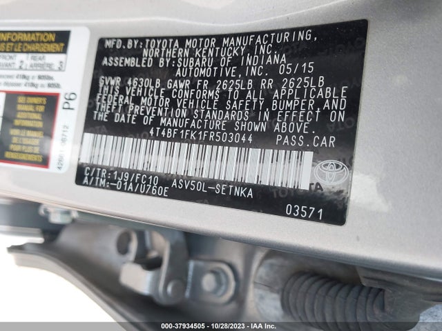 Toyota CAMRY LE 2015 4T4BF1FK1FR503044 Image 25