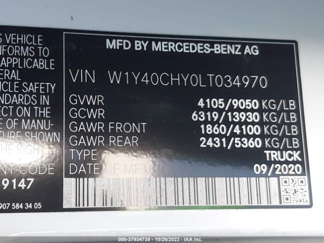 W1Y40CHY0LT034970 Mercedes-Benz SPRINTER CARGO VAN