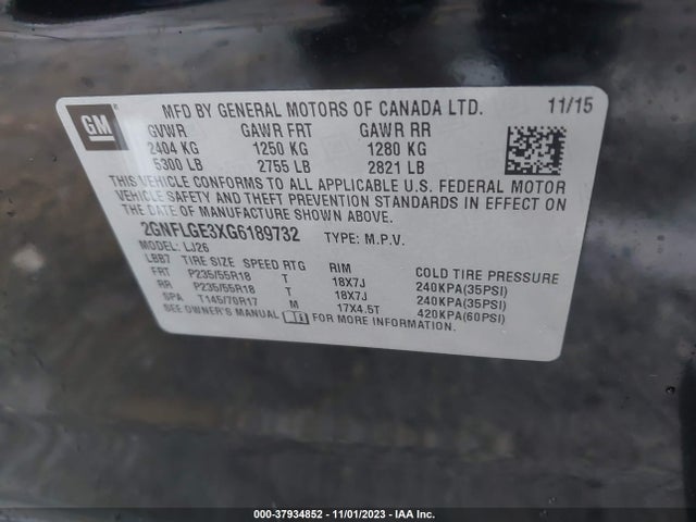 Chevrolet Equinox Ltz 2016 2GNFLGE3XG6189732 Image 9
