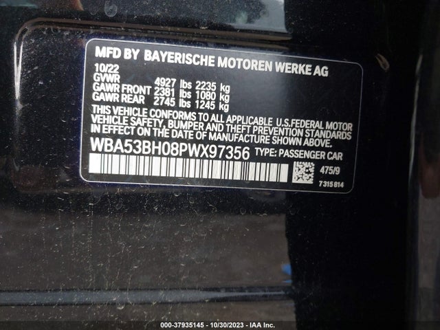BMW 530I 2023 WBA53BH08PWX97356 Image 9