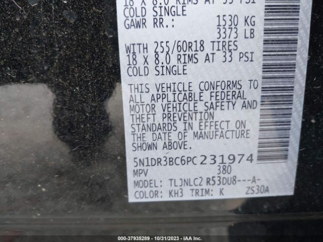 5N1DR3BC6PC231974 Nissan Pathfinder Sv 4wd