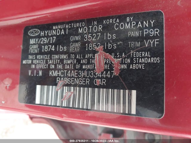 Hyundai ACCENT SE 2017 KMHCT4AE3HU334447 Image 9