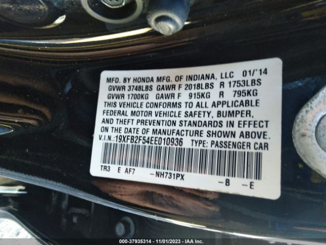 19XFB2F54EE010936 Honda Civic Sedan Lx