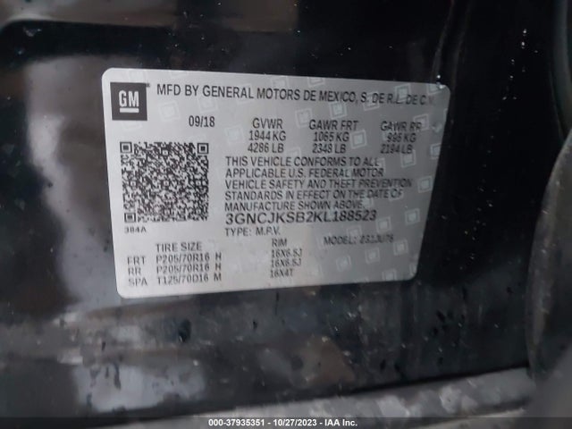 Chevrolet TRAX LS 2019 3GNCJKSB2KL188523 Image 9