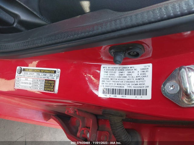 Honda Civic Sedan Lx 2017 2HGFC2F57HH508636 Image 9