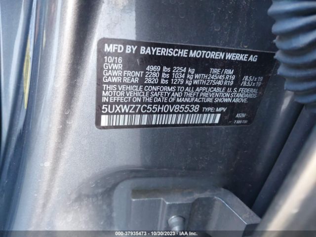 5UXWZ7C55H0V85538 BMW X3 Sdrive28i
