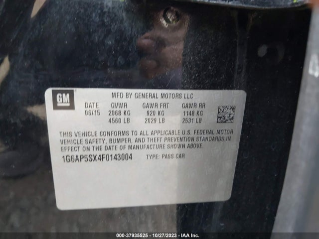 1G6AP5SX4F0143004 Cadillac Cts Sedan Rwd